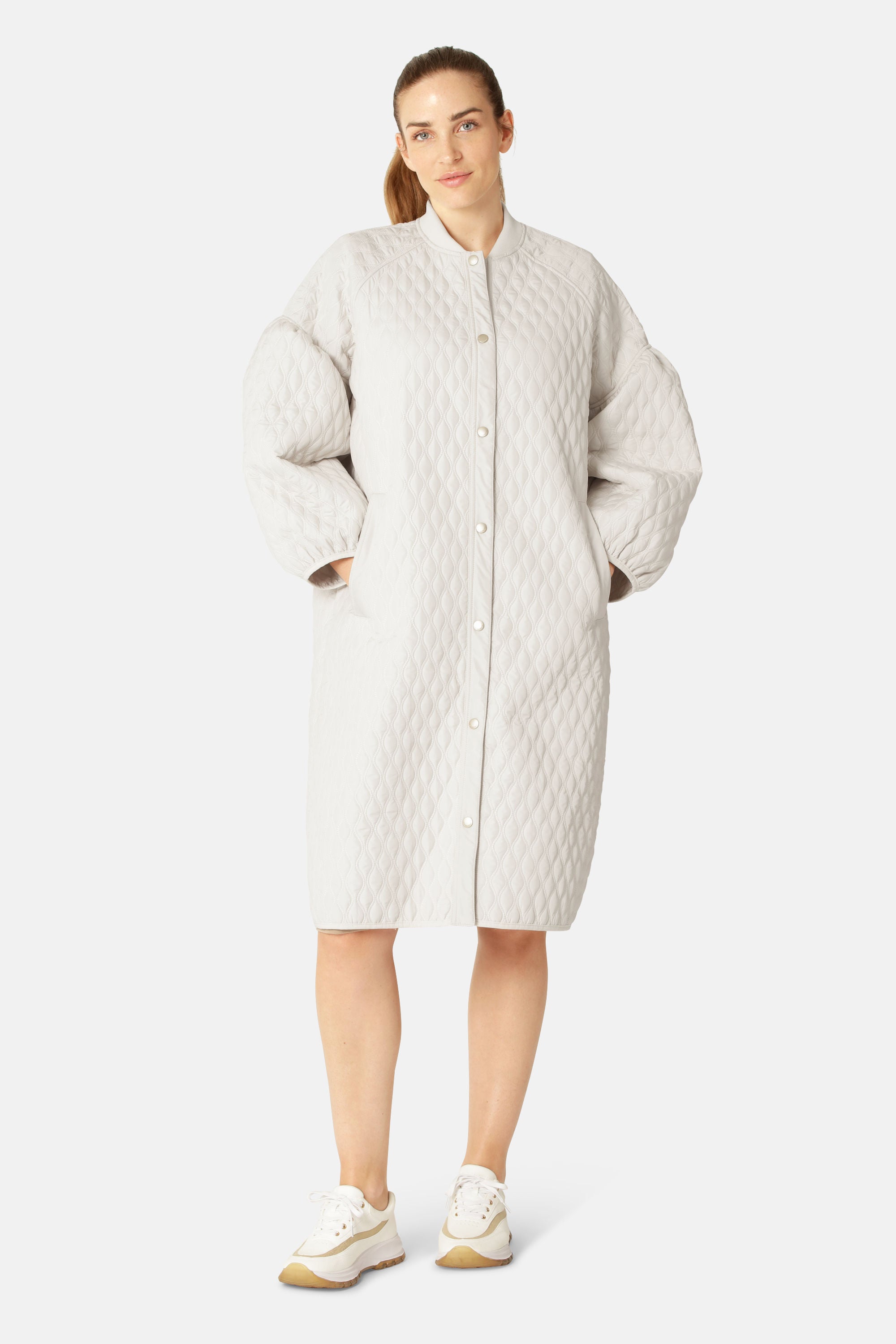 Lang Quilt Jakke - Milk Creme